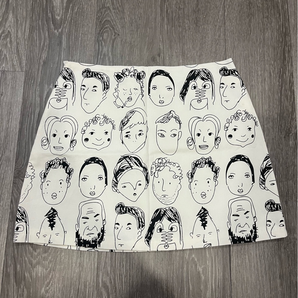 Comic print mini skirt